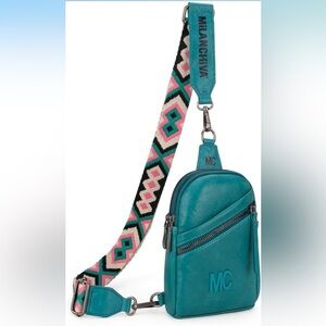 Teal sling bag